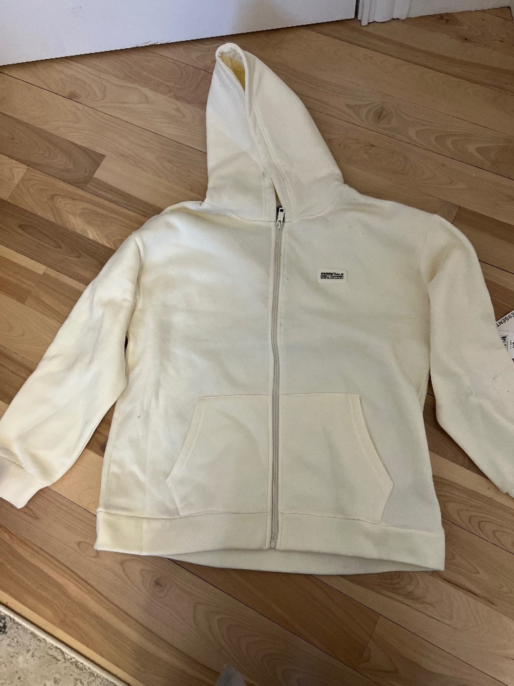 Essentials Cream Full-Zip Hoodie Kids